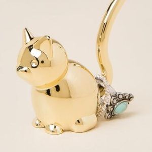 Gold Cat Ring Holder